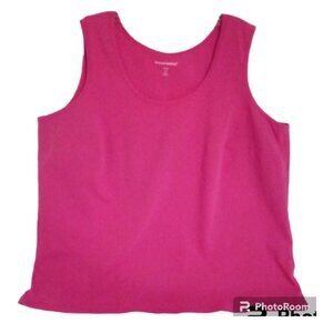 Woman Within pink tank knit top size 1X